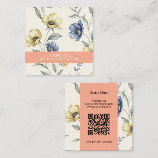 Boho-Wasserfarbe-Wildblumen-Dankeskarten Quadratische Visitenkarte