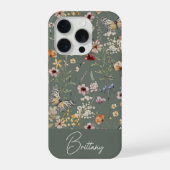 Boho-Wasserfarbe-Wildblumen-Muster iPhone Hülle (Rückseite)