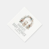Boho-Wasserfarben-Bär-Baby-Party Serviette (Ecke)