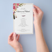 Boho Wasserfarben-Blume + Feathers, Papierprogramm Flyer (Handgriff)