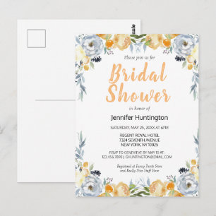 Boho-Wasserfarben-Blumen-Hochzeitsdusche-Postkarte Postkarte