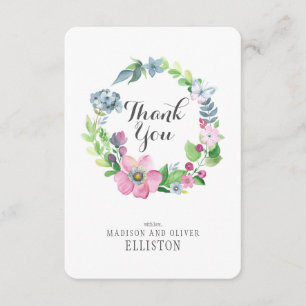 Boho-Wasserfarben-Blumen & Schmetterling Danke