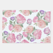 Boho-Wasserfarben-Blumenhochzeit Geschenkpapier Set (Vorderseite)