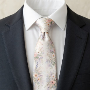 Boho-Wasserfarben-Blumenmuster Krawatte