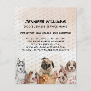 Boho-Wasserfarben-Hundeausführer-Hundesitting-Gesc Flyer