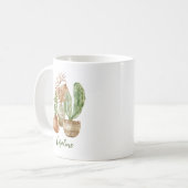 Boho-Wasserfarben-Kaktus-Pampas-Pflanze personalis Kaffeetasse (Vorderseite Links)