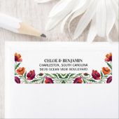 Boho-Wasserfarben-Mohn-Blumen-Hochzeits-Rücksendea (Insitu)