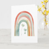 Boho-Wasserfarben-Regenbogen Karte (Gelbe Blume)