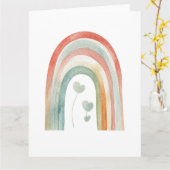 Boho-Wasserfarben-Regenbogen Karte (Gelbe Blume)
