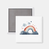 Boho-Wasserfarben-Regenbogen Magnet (Vorderseite/Rückseite)