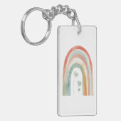 Boho-Wasserfarben-Regenbogen Schlüsselanhänger (Vorderseite links)