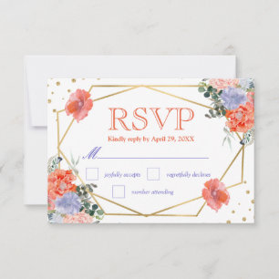 Boho-Wasserfarben-Sommerblumen-Hochzeit-RSVP RSVP Karte
