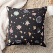 Boho-Wasserfarben Sterne und Mond Himmelsmuster Kissen (Decke)