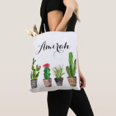 Boho Wasserfarben-Sukkulationen Personalisiert Tot Tasche (Von Nahem)