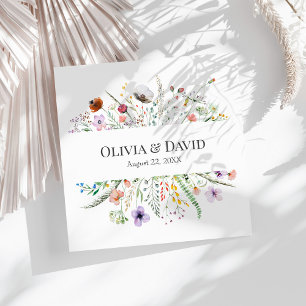 Boho-Wasserfarben-Wiesenhochzeit-Servietten Serviette