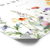 Boho-Wasserfarben-Wildblumen-Hochzeitsbegrüßung Poster (Ecke)