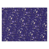 Boho-Wasserfarben-Wildblumen Navy  Tischdecke (Vorderseite (Horizontal))