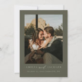 Boho Wasserfarbenberge Hochzeit rettet das Datum Einladung (Rückseite)