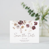 Boho Wasserfarbenflorale Hochzeit Sichern Sie das Postkarte (Stehend Vorderseite)