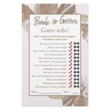 Boho Watercolo Dry Pampas Grass Brautparty Game