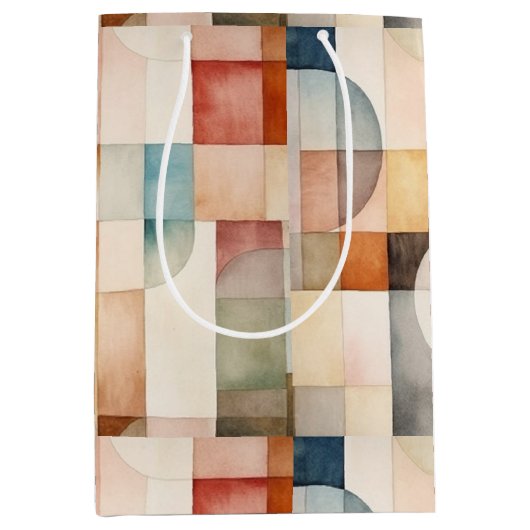 Boho Watercolor Abstrakt Art Mittlere Geschenktüte (Vorderseite)