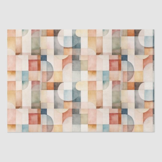 Boho Watercolor Abstrakt Art Seidenpapier (Vorderseite)