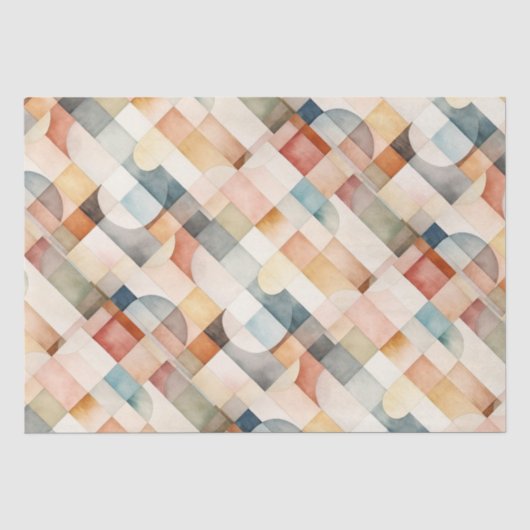 Boho Watercolor Abstrakt Art Seidenpapier (Vorderseite)