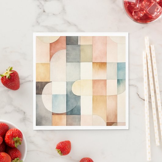 Boho Watercolor Abstrakt Art Serviette (Beispiel)