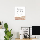 Boho Watercolor Abstrakt | Begrüßungspapier Poster (Heimbüro)