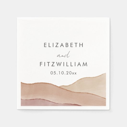 Boho Watercolor Abstrakt | Hochzeit Serviette (Vorderseite)