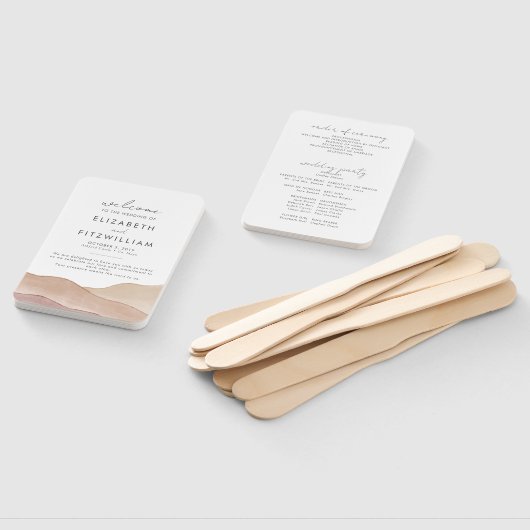 Boho Watercolor Abstrakt | Hochzeitsprogramm Fächer (Non-assembled)