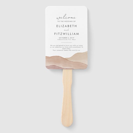 Boho Watercolor Abstrakt | Hochzeitsprogramm Fächer (Vorderseite)