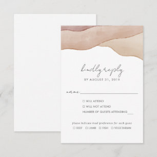 Boho Watercolor Abstrakt Meal Choice Hochzeit RSVP Karte