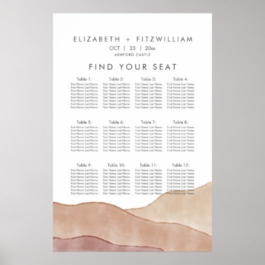Boho Watercolor Abstrakt | Plakatkarton Poster (Vorne)