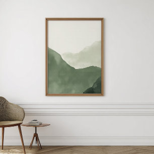 Boho Watercolor Abstrakt Poster Neutraldruck