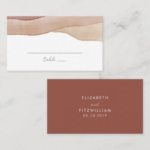 Boho Watercolor Abstrakt Rust Maple Wedding Platzkarte