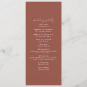 Boho Watercolor Abstrakt | Rust Maple Wedding Programm (Rückseite)