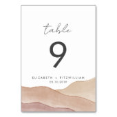 Boho Watercolor Abstrakt | Tischnummer (Rückseite)