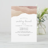 Boho Watercolor Abstrakt Wedding Brunch Einladung (Stehend Vorderseite)