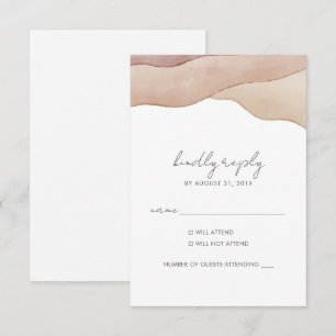 Boho Watercolor Abstrakt Wedding RSVP Karte