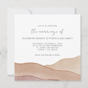 Boho Watercolor Abstrakt Wedding Square Einladung