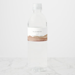 Boho Watercolor Abstrakt Wedding Wasserflaschenetikett