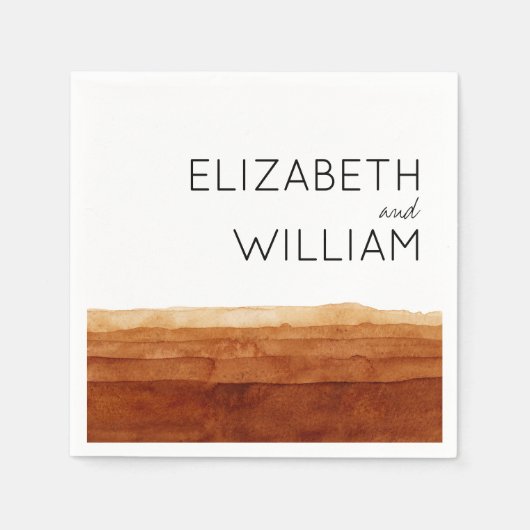 Boho Watercolor Abstrakt Wüstenhochzeit Serviette (Vorderseite)