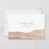 Boho Watercolor Abstrakte Hochzeitsmahlzeit RSVP Karte (Vorderseite)