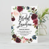 Boho Watercolor Autumn Floral Bridal Luncheon Einladung (Stehend Vorderseite)