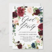 Boho Watercolor Autumn Wreath Graduation Party Einladung (Vorderseite)