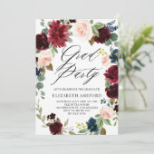 Boho Watercolor Autumn Wreath Graduation Party Einladung (Stehend Vorderseite)