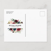 Boho Watercolor Autumn Wreath Polterabend Einladungspostkarte (Rückseite)