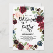 Boho Watercolor Autumn Wreath Retirement Party Einladung (Vorderseite)