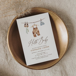 Boho Watercolor Baby Clothes Boy Babydusche Einladung